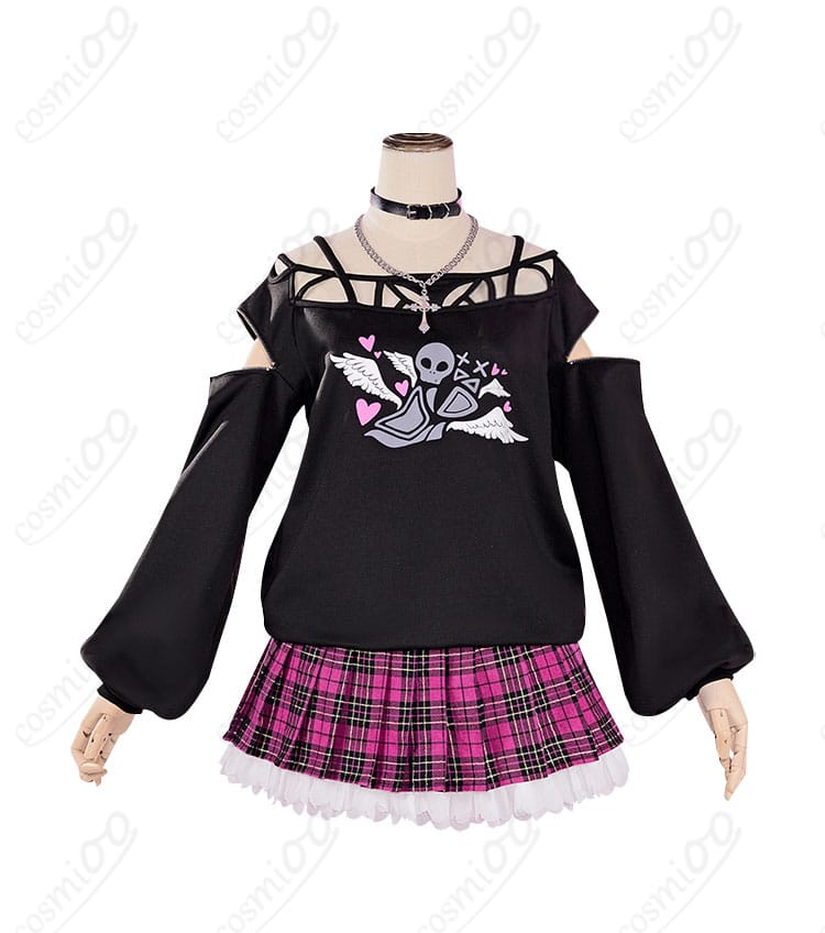 商品正面の詳細 – 鏡音リン コスプレ衣装 スウェット＆プリーツスカート