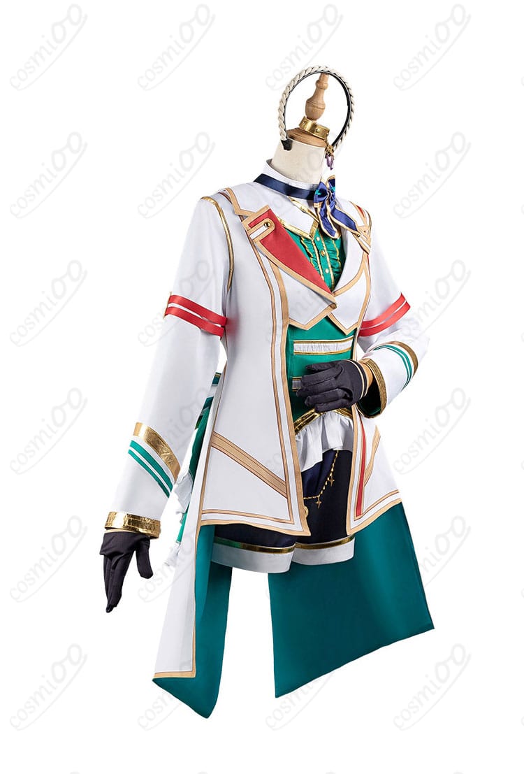 商品の側面図。シーザリオの勝負服コスプレ衣装のシルエットとラインが分かりやすい角度です。