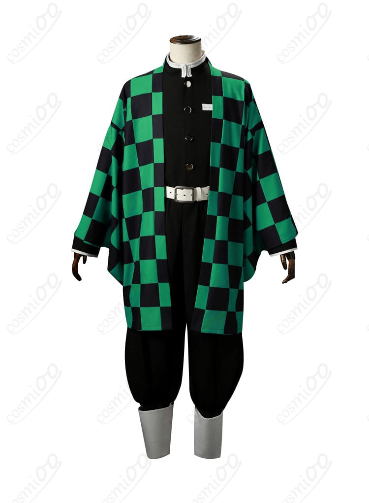 鬼滅の刃 竈門炭治郎 コスプレ衣装の服装細部。刺繍入りのデザインと高品質な仕上がりを詳しく見てみましょう。