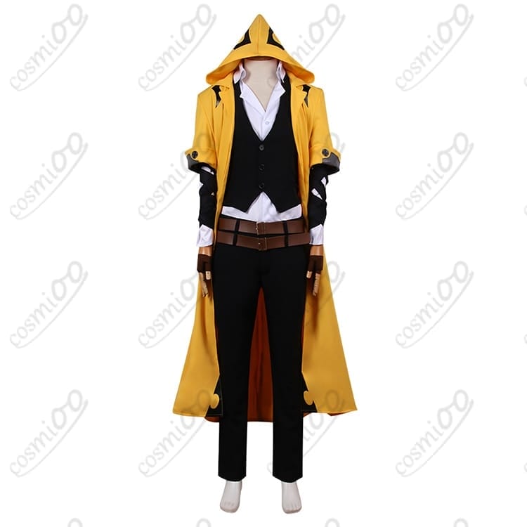 ブレイブルーユウキ＝テルミコスプレ衣装｜黄×黒パーカー風ロングコート高再現 - 1枚目の画像