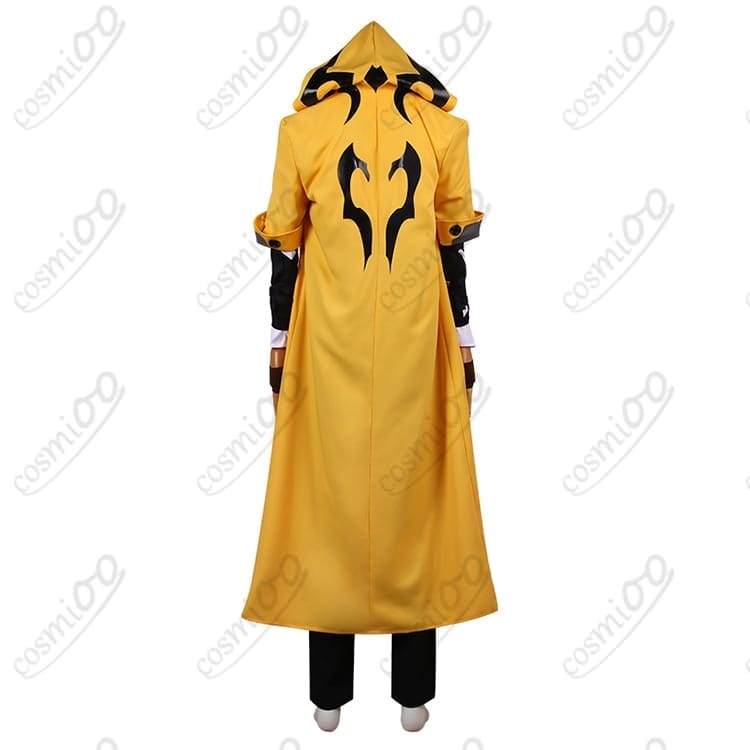 ブレイブルーユウキ＝テルミコスプレ衣装｜黄×黒パーカー風ロングコート高再現 - 3枚目の画像