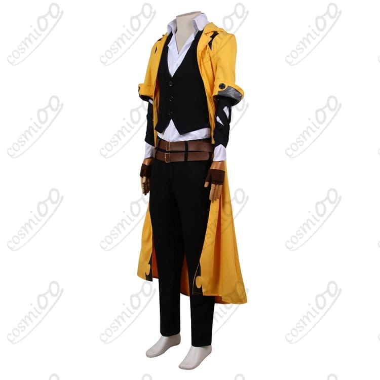 ブレイブルーユウキ＝テルミコスプレ衣装｜黄×黒パーカー風ロングコート高再現 - 2枚目の画像