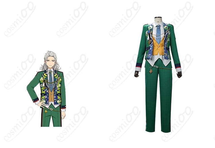 あんさんぶるスターズ！！ Edenの乱凪砂・巴日和・漣ジュンコスプレ衣装の正面とキャラクターの融合画像
