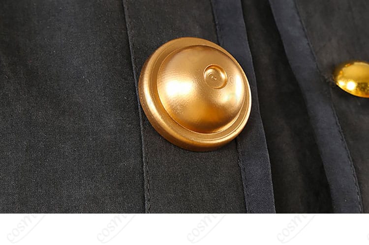 Fate/Grand Order 岸波白野（ザビ男） コスプレ衣装の門襟装飾。精緻なデザインとディテールを強調した画像です。
