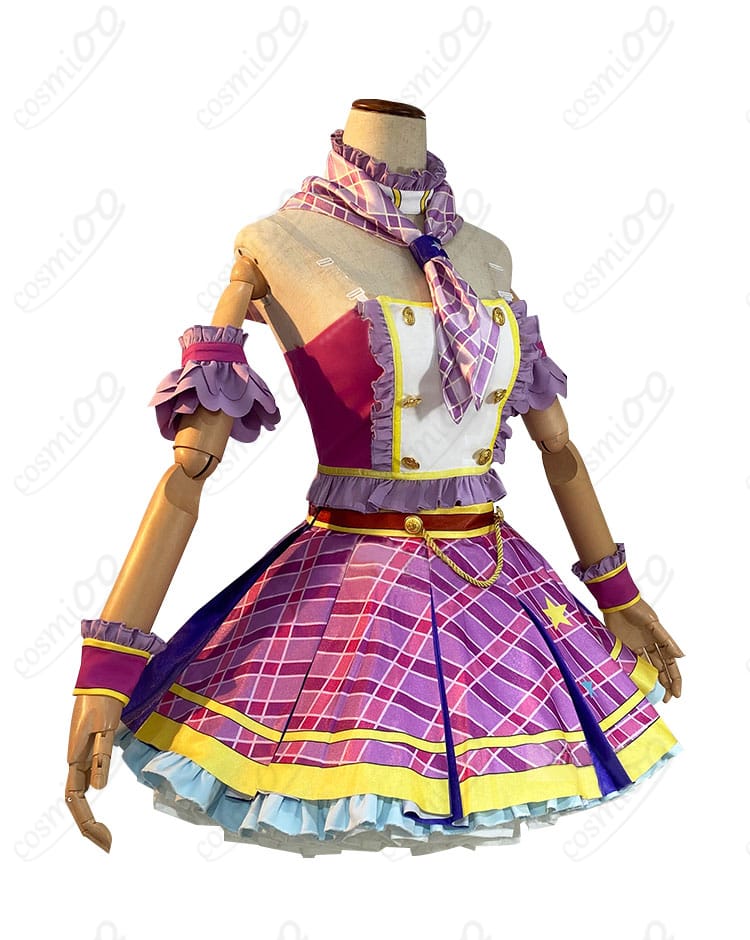 紫吹蘭コスプレ衣装側面 - アイカツ！のキャラクターを忠実に再現した衣装の側面。