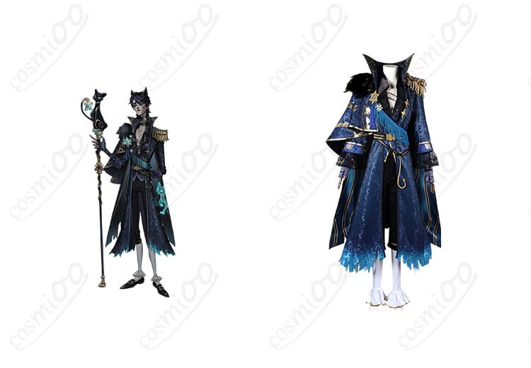 隠者（アルヴァ・ロレンツ）コスプレ衣装 正面とキャラクター画像、ゲーム『第五人格』のリアル再現