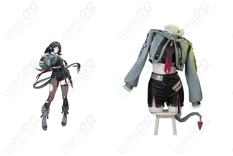ゼンレスゾーンゼロ ジェーン・ドゥ コスプレ衣装 商品正面とキャラクターの写真。ゲームのファン必見！