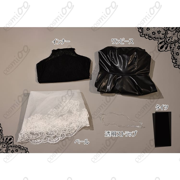 サカモトデイズ『大佛』コスプレ衣装｜喪服風ゴシック・黒ドレス＋ベール - 5枚目の画像