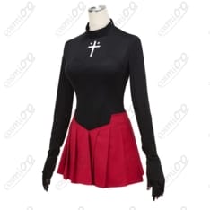 フェイト／エクストラ レコード 遠坂凛 コスプレ衣装 黒×赤の高再現フルセット - 2枚目の画像（サムネイル）