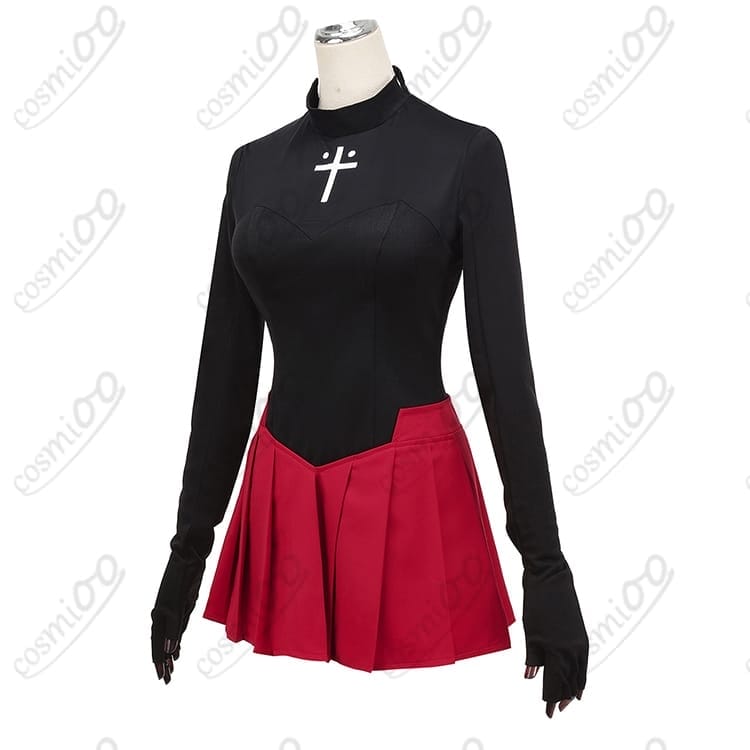 フェイト／エクストラ レコード 遠坂凛 コスプレ衣装 黒×赤の高再現フルセット - 2枚目の画像