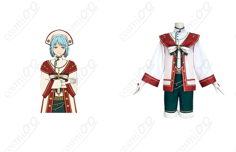 あんさんぶるスターズ！ 紫之創 スタフェス衣装 コスプレ衣装の正面とキャラクター紫之創のイメージ。コスプレ衣装のディテールが完璧に再現されています。