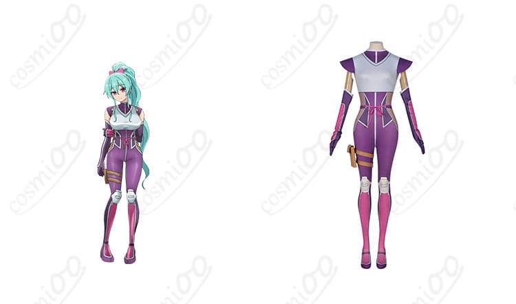 ニートくノ一 百地彩夢 コスプレ衣装 正面とキャラクターの組み合わせ画像。リアルな再現度で、実際にキャラクターになりきれる！