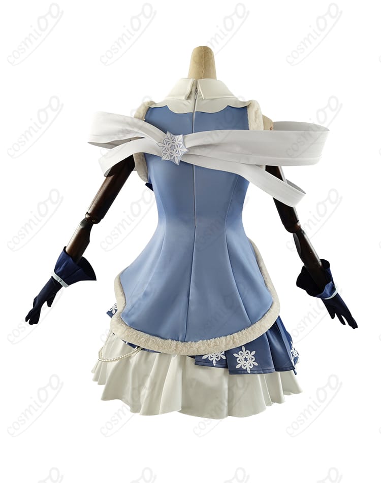 雪ミク（初音ミク）コスプレ衣装の背面画像。背面のディテールが際立つ雪ミクのコスプレ衣装。