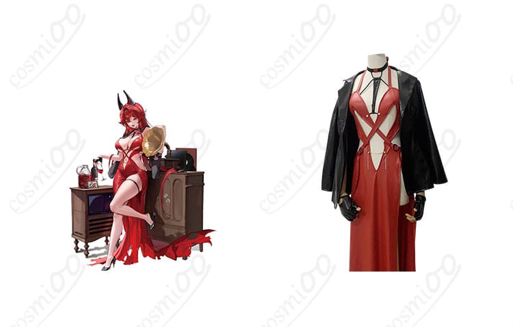 レッドフード コスプレ衣装 『ナンセンスレッド』 正面とキャラクターの融合イメージ。忠実に再現された衣装のデザインとディテールをチェック！