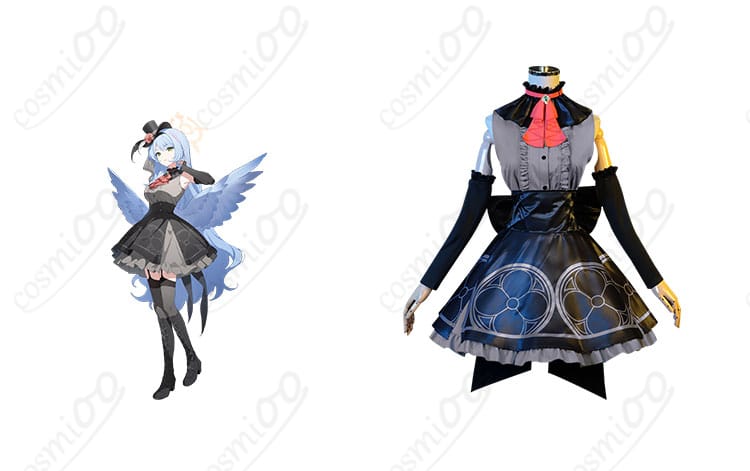 蒼森ミネ アイドル コスプレ衣装 正面とキャラクターのコスプレシーン。ブルーアーカイブのアイドルキャラクターとして、ゲーム内の魅力を再現したコスプレ衣装。