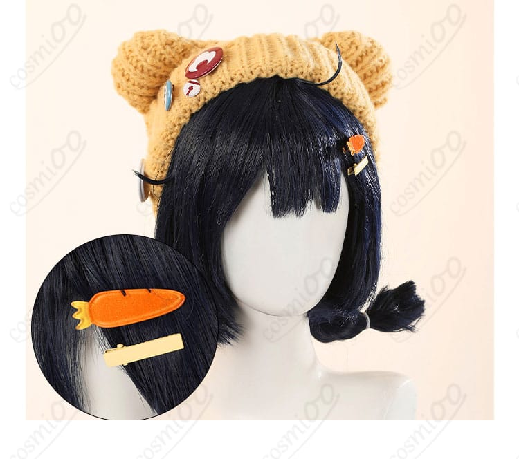 「原神 香菱（シャンリン）」コスプレ衣装のヘアアクセサリー細部。デザインの細部にこだわり、キャラクターを忠実に再現。