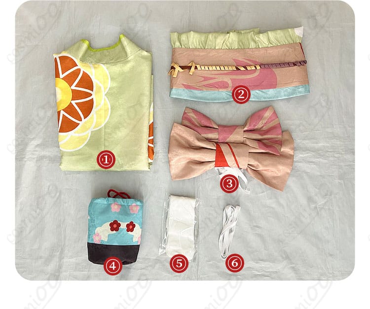 セット内容の展示画像 - コスプレ衣装セット内容、全てのアイテムが含まれています