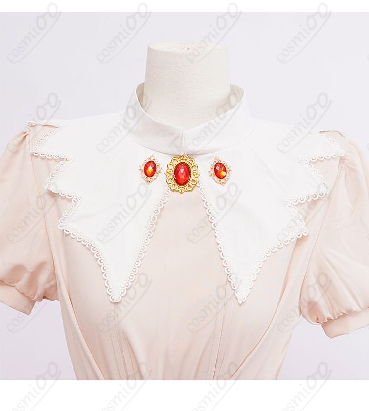 服装装飾細節図: 木之本桜のコスプレ衣装の装飾細部。花柄や刺繍などが美しく再現されています。