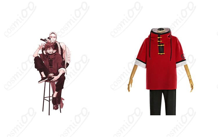 商品正面とキャラクターの組み合わせ画像 - 極楽街 アルマ コスプレ衣装の正面デザインとキャラクターの再現