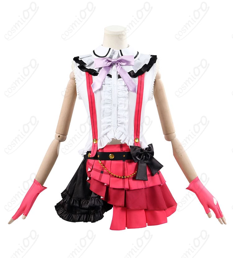 商品正面写真。ラブライブ！スクフェスの東條希コスプレ衣装、明るい色合いと細部にこだわったデザイン。