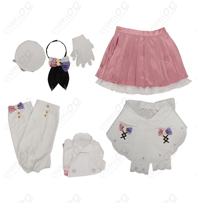コスプレ衣装のセット内容が一目でわかる画像。付属品も含めた全体像を確認できます。