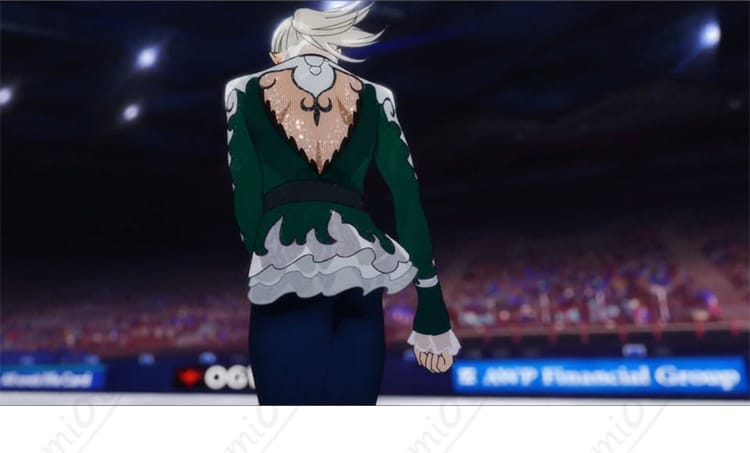 ヴィクトル・ニキフォロフ コスプレ衣装の背面 - ディテールにこだわり、リアルに再現された背面デザイン。コスプレイベントにぴったりの衣装です！