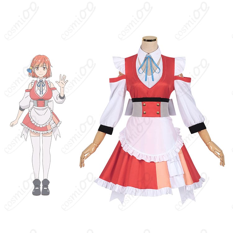 商品正面とキャラクターの組み合わせ画像 - いずれ最強の錬金術師？ マリア コスプレ衣装の正面画像。美しく忠実に再現されたデザインを確認してください。