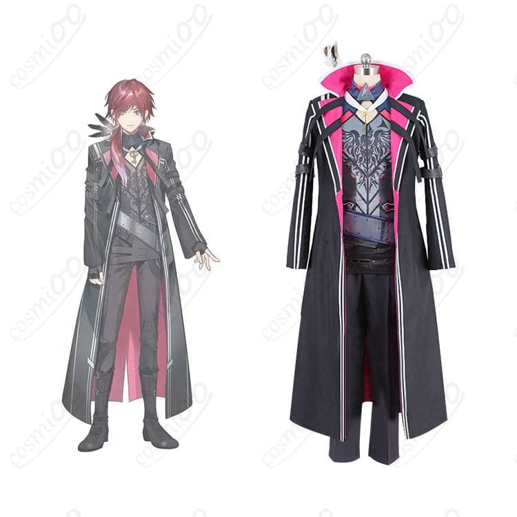 商品正面とローレン・イロアスのキャラクターが一緒に写っているコスプレ衣装の画像。忠実再現されたデザイン、にじさんじのローレン・イロアスファン必見！