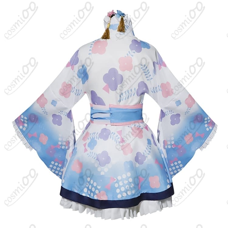 にじさんじ 天宮こころ 和服新衣装コスプレ｜清涼ブルーの振袖風フルセット - 3枚目の画像