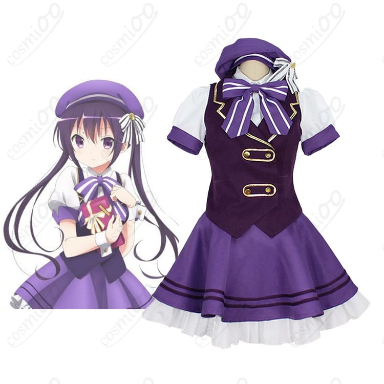 リゼのメイド服コスプレ衣装とキャラクター「天々座理世（リゼ）」の正面画像。可愛らしいデザインと忠実再現された衣装。