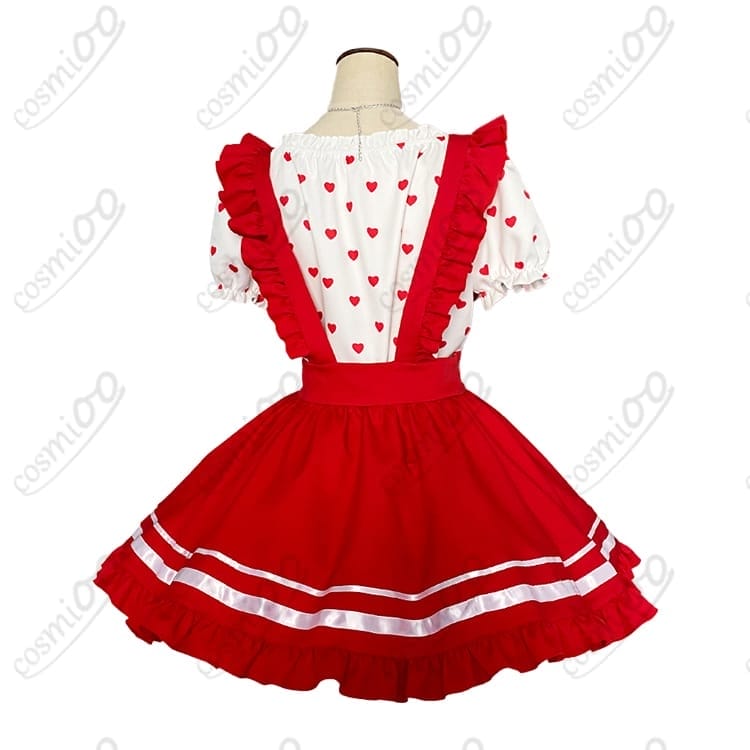 アイカツ！ 星宮いちご ガーリーレッド コスプレ衣装 高再現・可憐な赤×白コーデ フルセット - 4枚目の画像