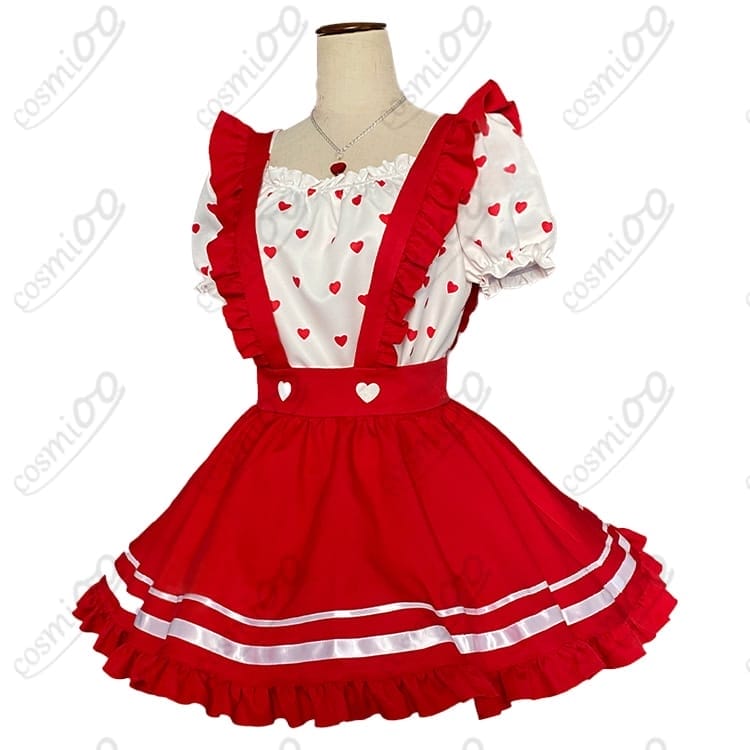 アイカツ！ 星宮いちご ガーリーレッド コスプレ衣装 高再現・可憐な赤×白コーデ フルセット - 2枚目の画像