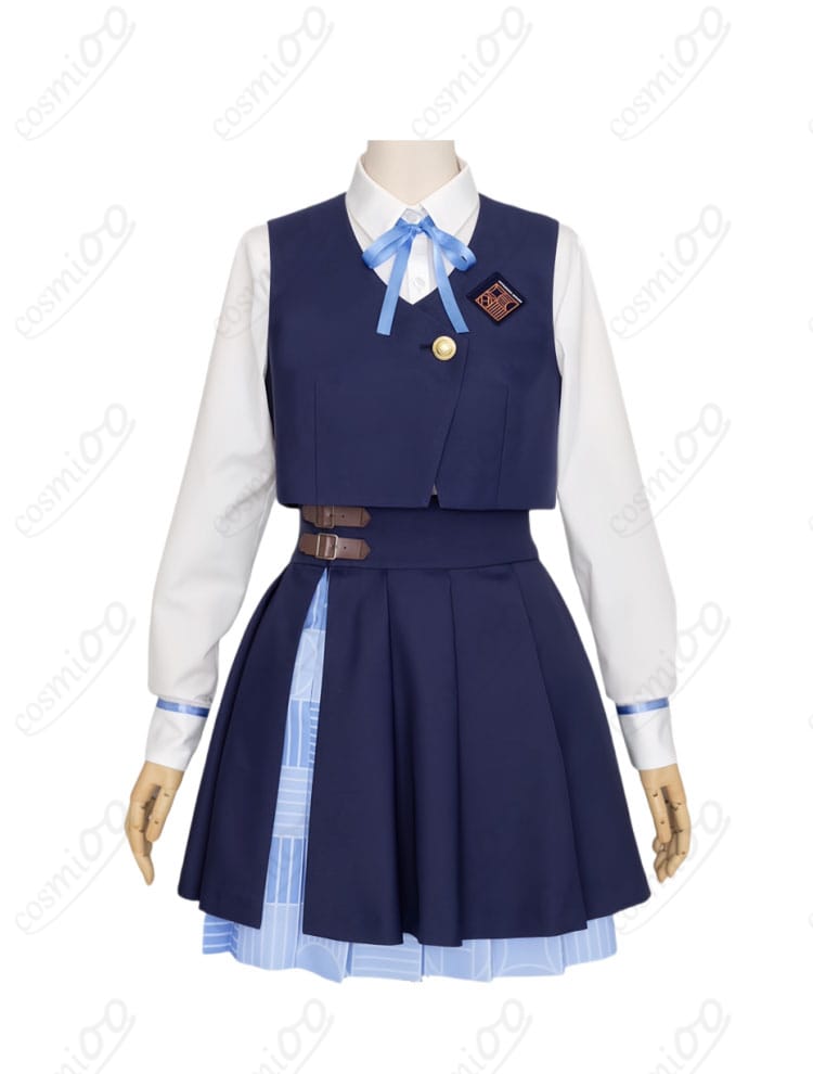 商品正面から見た学園アイドルマスター 秦谷美鈴 コスプレ衣装、初星学園制服のデザインが鮮明に映し出されています。完璧な着用感！