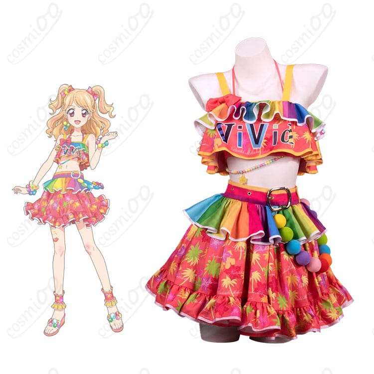 アイカツオンパレード！ 夏樹みくる コスプレ衣装 役柄再現の詳細な衣装、キャラクターとともに完全に一致