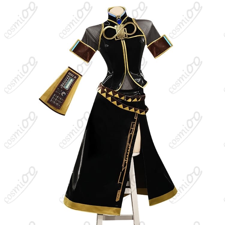 巡音ルカ コスプレ衣装｜高再現フルセット 大人クールなブラック×ゴールド - 1枚目の画像