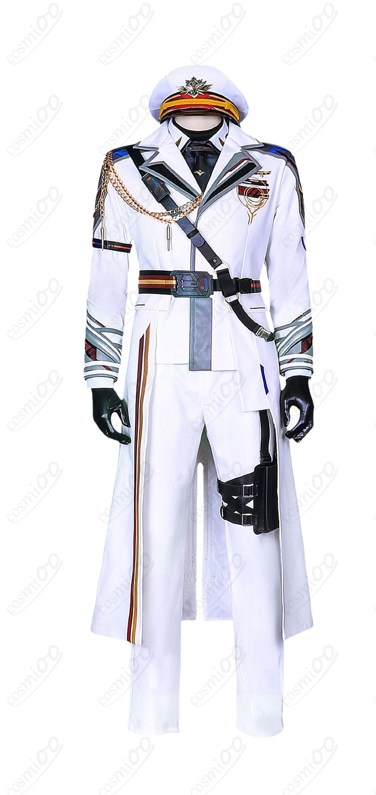恋と深空 マヒル 白軍服 コスプレ衣装 正面フルセット画像　シルエット確認で購入前の参考に