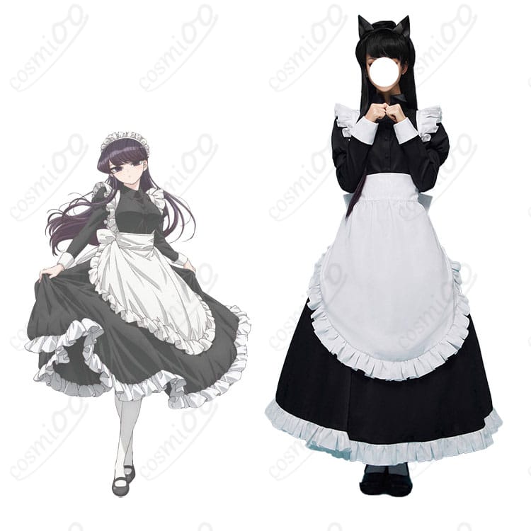 古見さんは、コミュ症です。 古見硝子 メイド服 コスプレ衣装とキャラクターの衣装を合わせたイメージ。