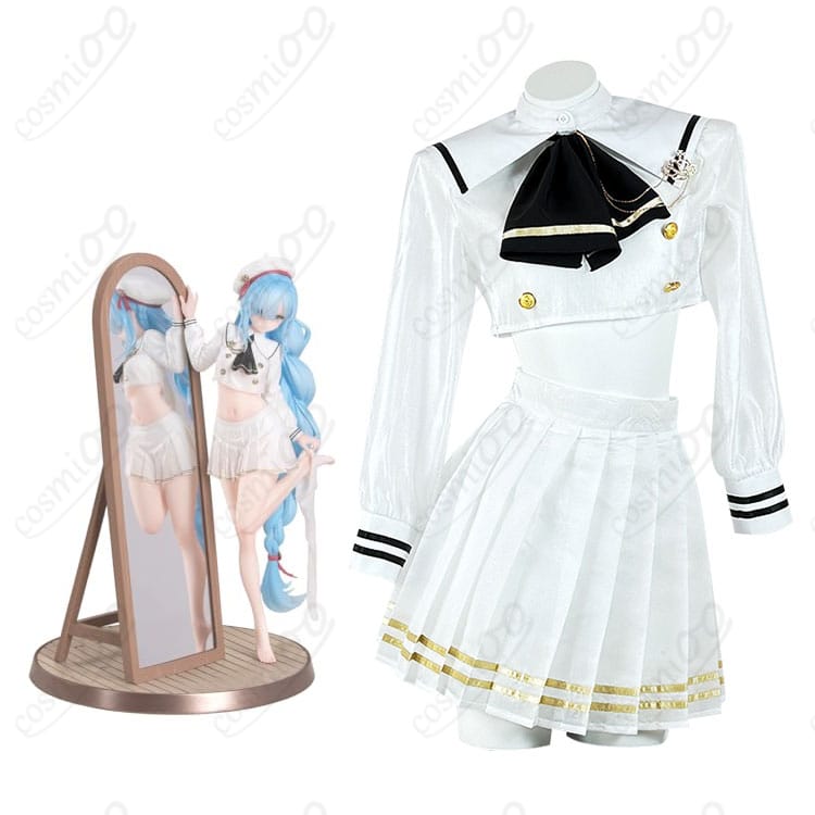 商品服装とキャラクターの組み合わせ画像：アズールレーン ジェーナス コスプレ衣装のキャラクター再現画像。リアルなデザインでキャラクターを忠実に再現。