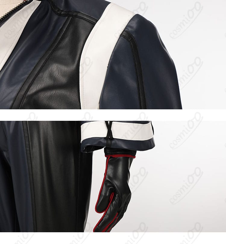 不知火舞 コスプレ衣装の肩と手袋の装飾ディテール。豪華で細部までこだわりのあるデザインです。