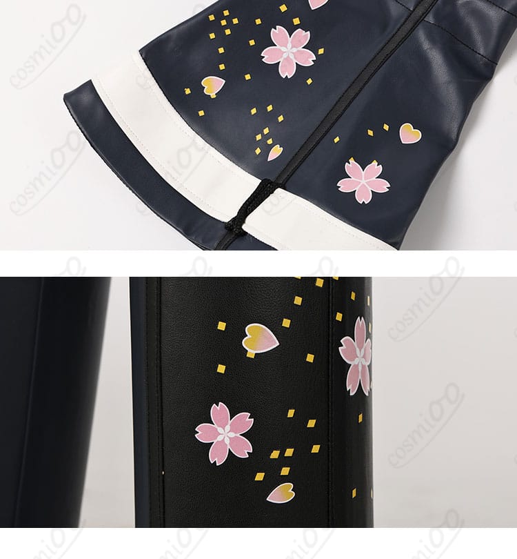 不知火舞 コスプレ衣装のパンツの装飾と袖部分のディテール。美しいデザインがよく表現されています。