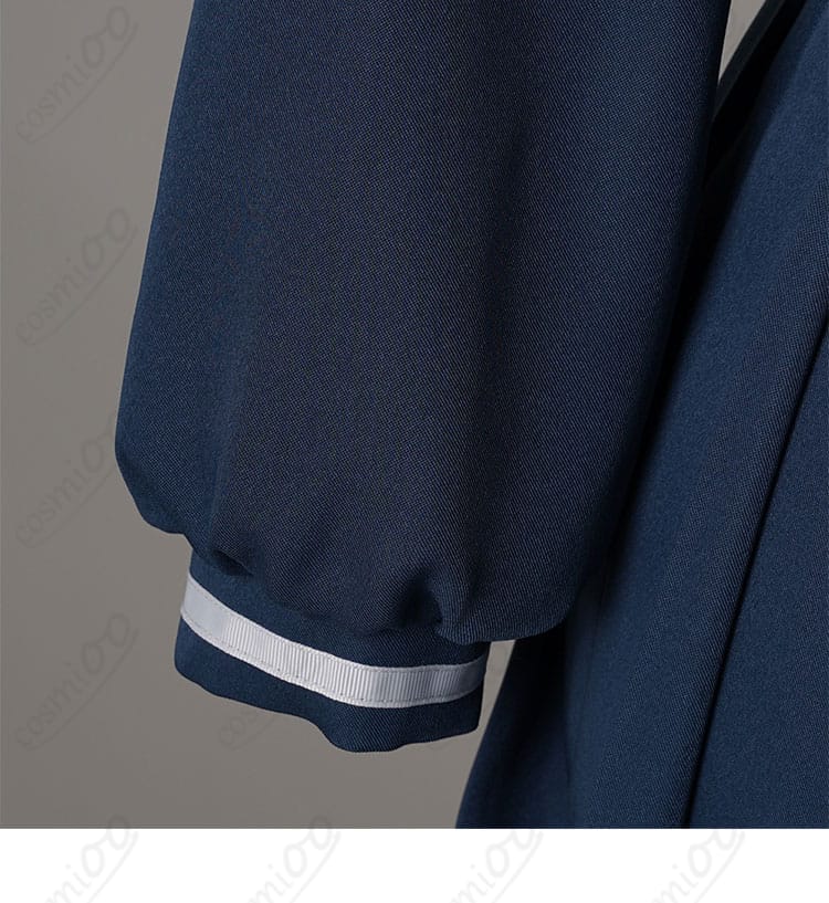 若葉睦 コスプレ衣装 月ノ森女子学園 制服 ダークブルー 袖口の装飾ディテール