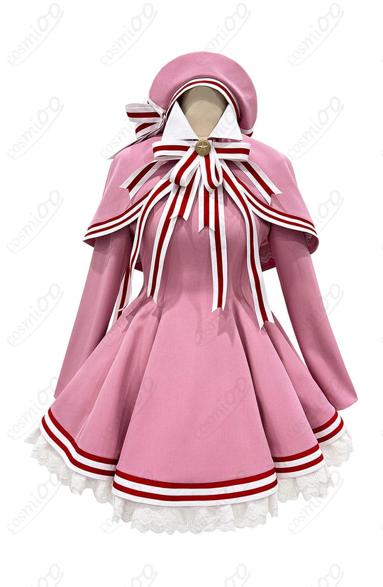 商品正面図。木之本桜のコスプレ衣装の前面ディテールがよくわかる画像。クリアカード編のバトルコスチューム。