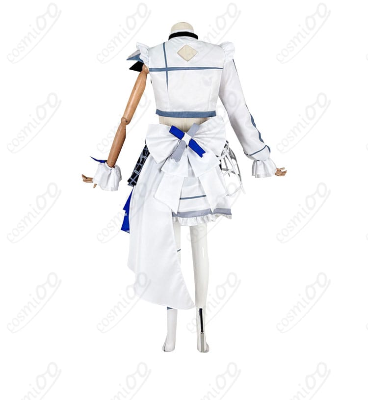 オーロ・クロニー コスプレ衣装 ブライト衣装の背面画像。背部の蝶結びと詳細な仕上がりが強調されています。