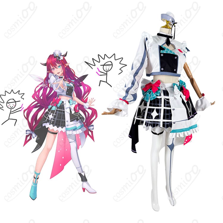 IRyS（アイリス）のブライト衣装を着たキャラクターと衣装の融合画像。hololiveコスプレ衣装。