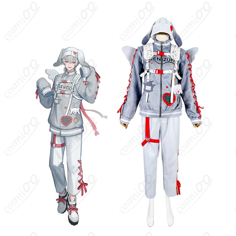 商品正面とキャラクターの融合画像 - にじさんじ 弦月藤士郎 コスプレ衣装 Angelic Dreamのリアルな再現度をチェック！高品質なコスプレ衣装