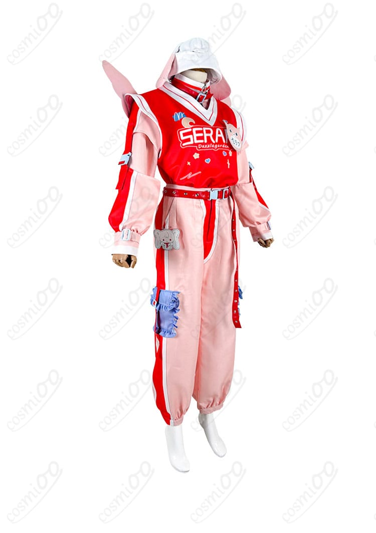 セラフ・ダズルガーデン コスプレ衣装の側面画像。翼とベルトのディテールが際立っています。