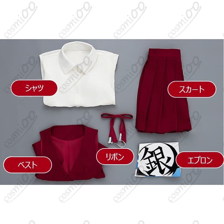 銀魂 神楽 ウエイター店員風コスプレ｜カフェ制服 高再現 フルセット - 7枚目の画像