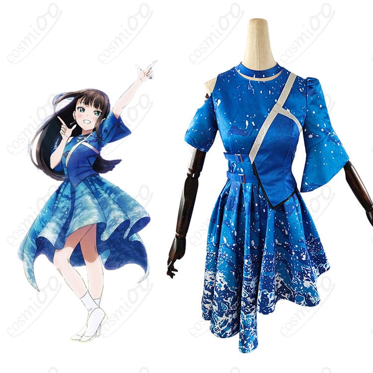 ラブライブ！サンシャイン!! Aqours 沼津ナゾトキ街歩き 〜僕らの永久hours〜 黒澤ダイヤ 桜内梨子 津島善子 コスプレ衣装-1