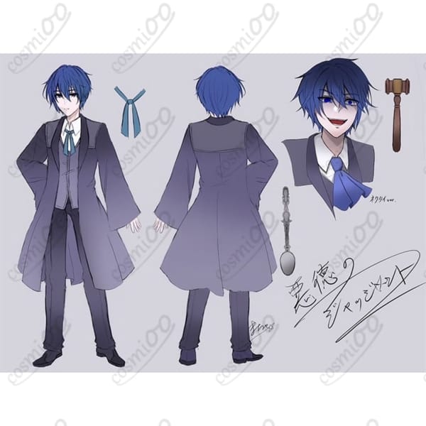 悪徳のジャッジメント『ガレリアン』裁判長KAITOコスプレ 高再現・赤裏マント付き