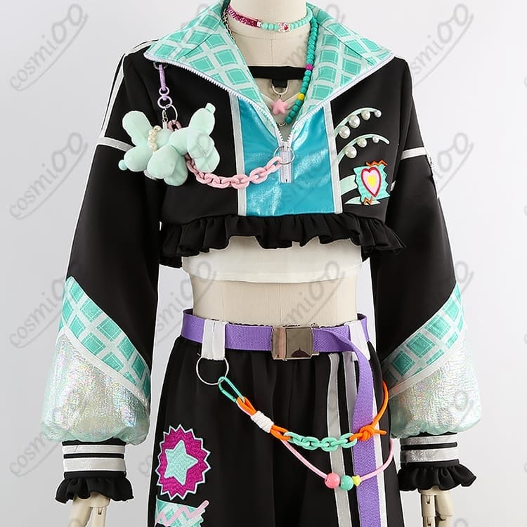 あんさんぶるスターズ！！ プレナイトチェック風 コスプレ衣装 淡緑チェックの私服 - 4枚目の画像
